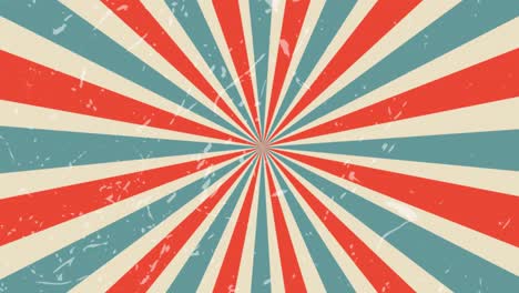 Animation-of-red,-blue-and-cream-vintage-stripes-spinning-on-seamless-loop