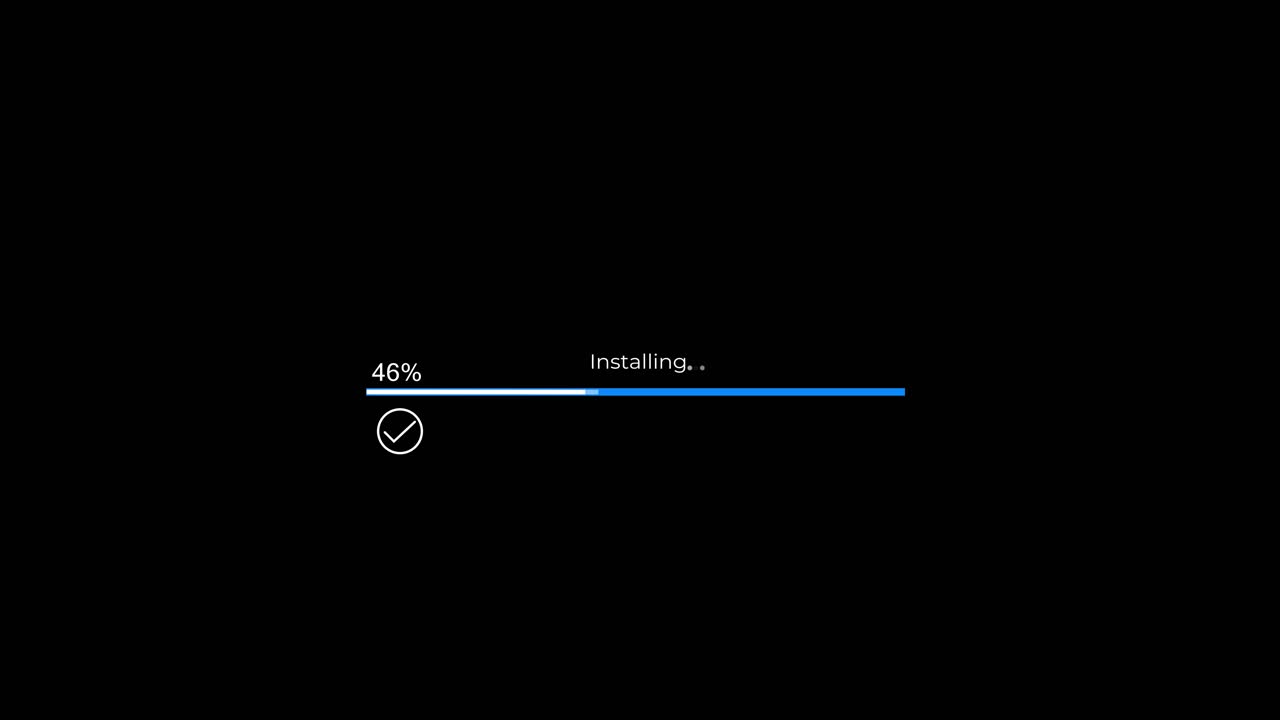 Modern animation progress bar installation icon at percent loading status clean minimal design for