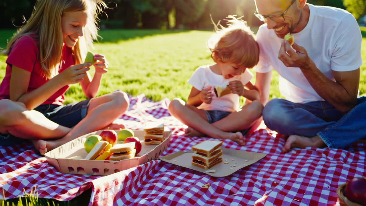 Picnic in famiglia nel parco