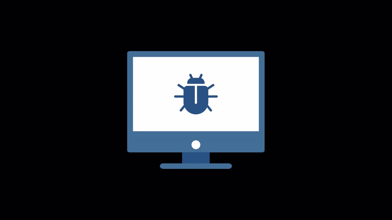 Animiertes Fehler-Icon, das auf einem Computermonitor erscheint