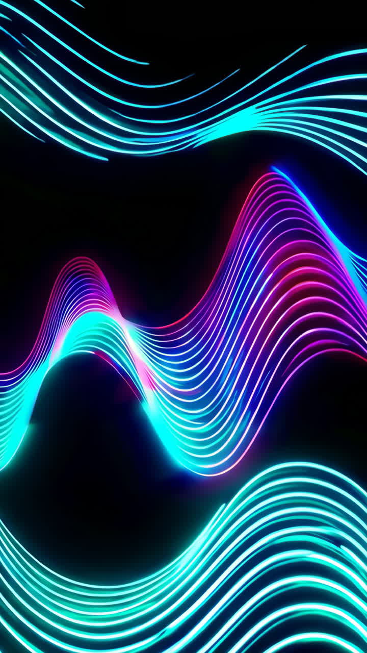 Dynamic Vibrant Neon Light Waves Abstract Background