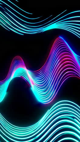 dynamic vibrant neon light waves abstract background
