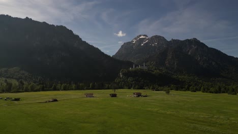 switzerland swiss alps mountains and rural grass field land, aerial nature