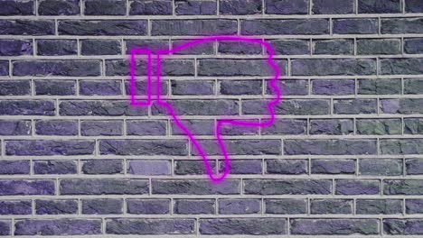 Thumbs-down-neon-sign-on-brick-wall-4k