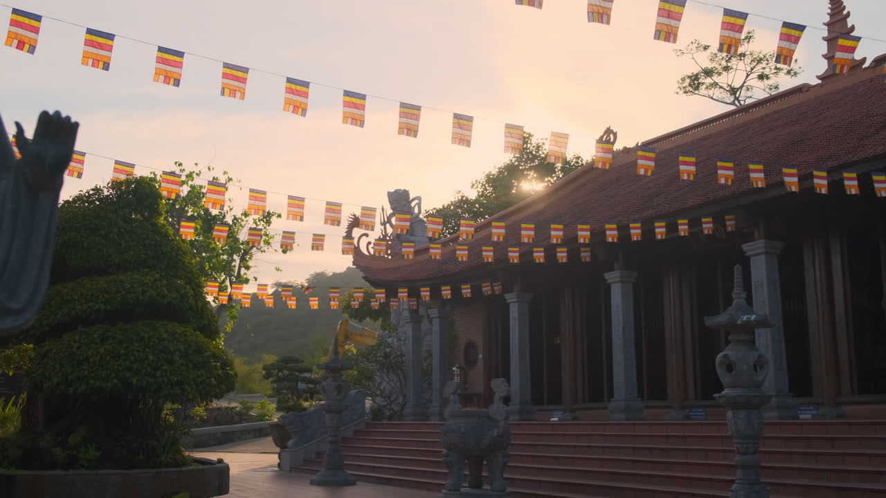 Sunrise at a Buddhist Temple in Vietnam