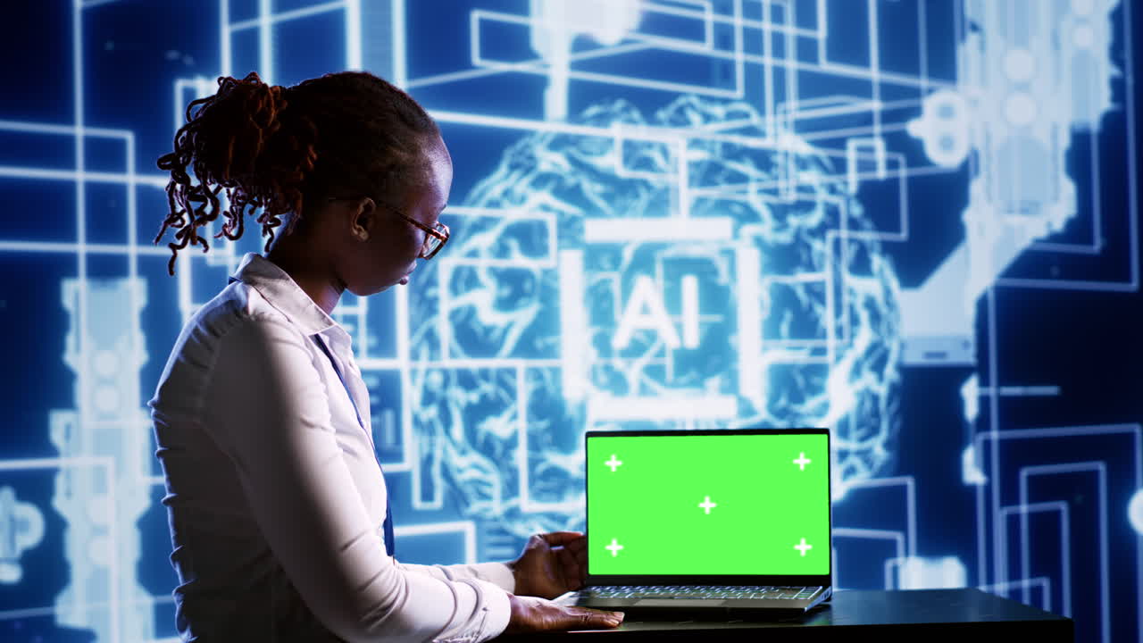 Chroma key laptop updating AI systems