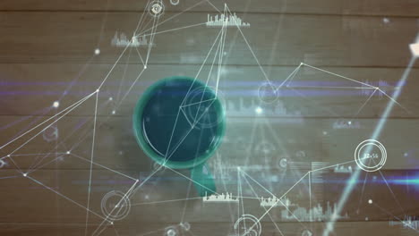 animación de redes de conexiones a través del café