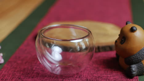 tea ceremony with panda decoration