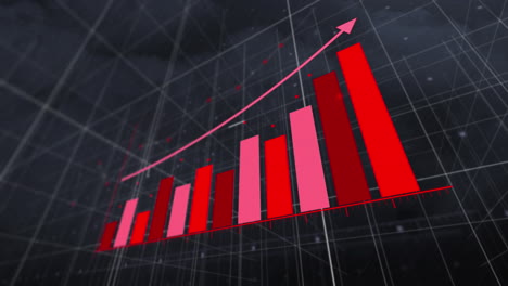 animación del procesamiento de datos estadísticos a través de la red de red contra nubes oscuras