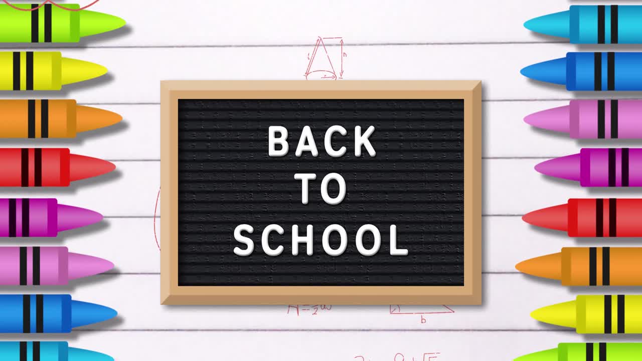 de vuelta al texto de la escuela contra lápices de colores y ecuaciones matemáticas