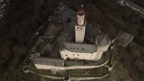 aerial view of a medieval castle