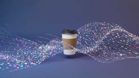 Takeaway Coffee Cup with Abstract Particle Flow