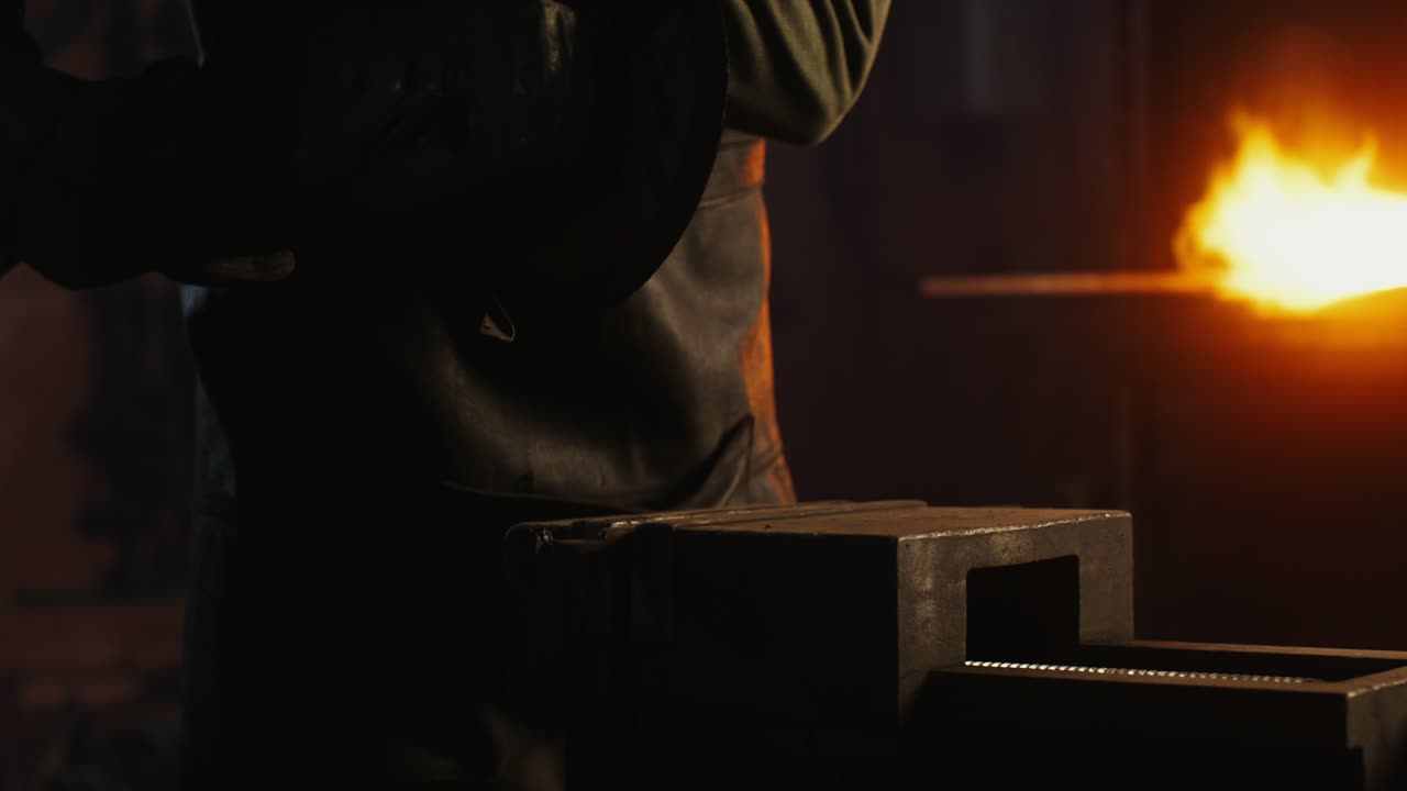 Metalworker Grinding Metal