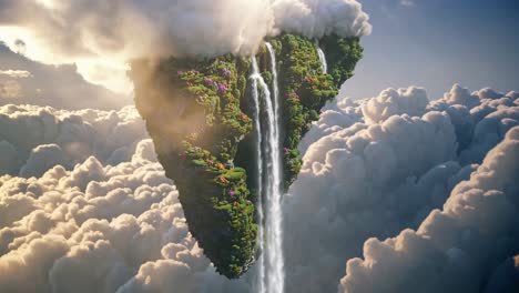 floating island paradise in the clouds