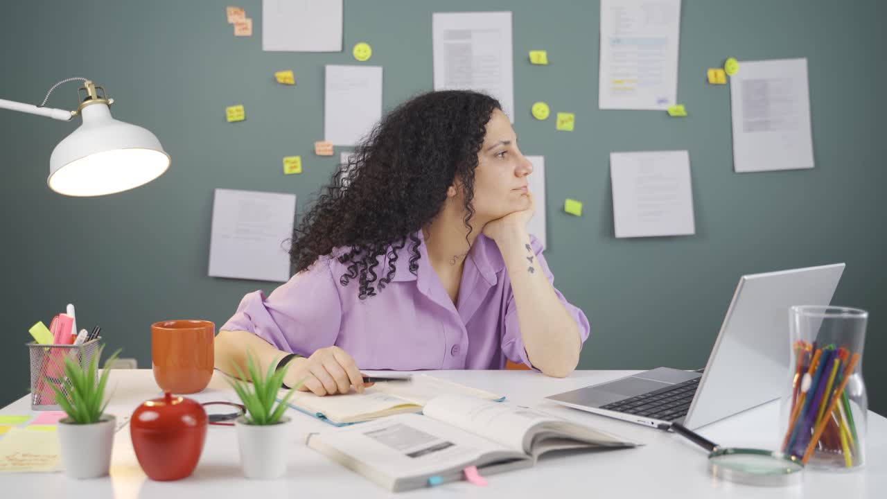 Bored Female student.