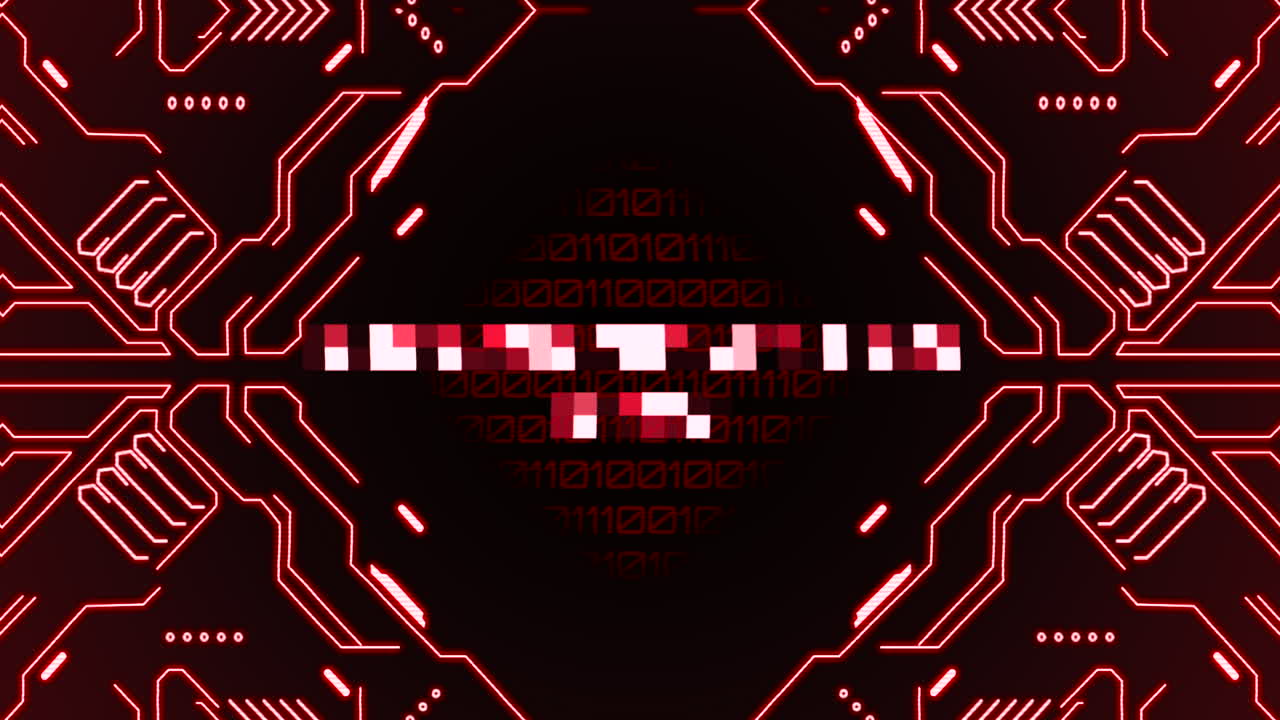 Cosmonautics Day with matrix numbers and motherboard elements
