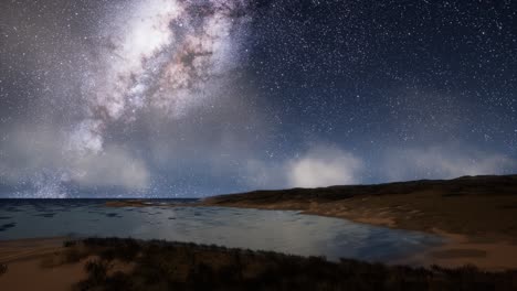 milky way galaxy over tropical island