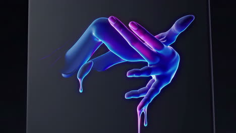abstract glowing hands