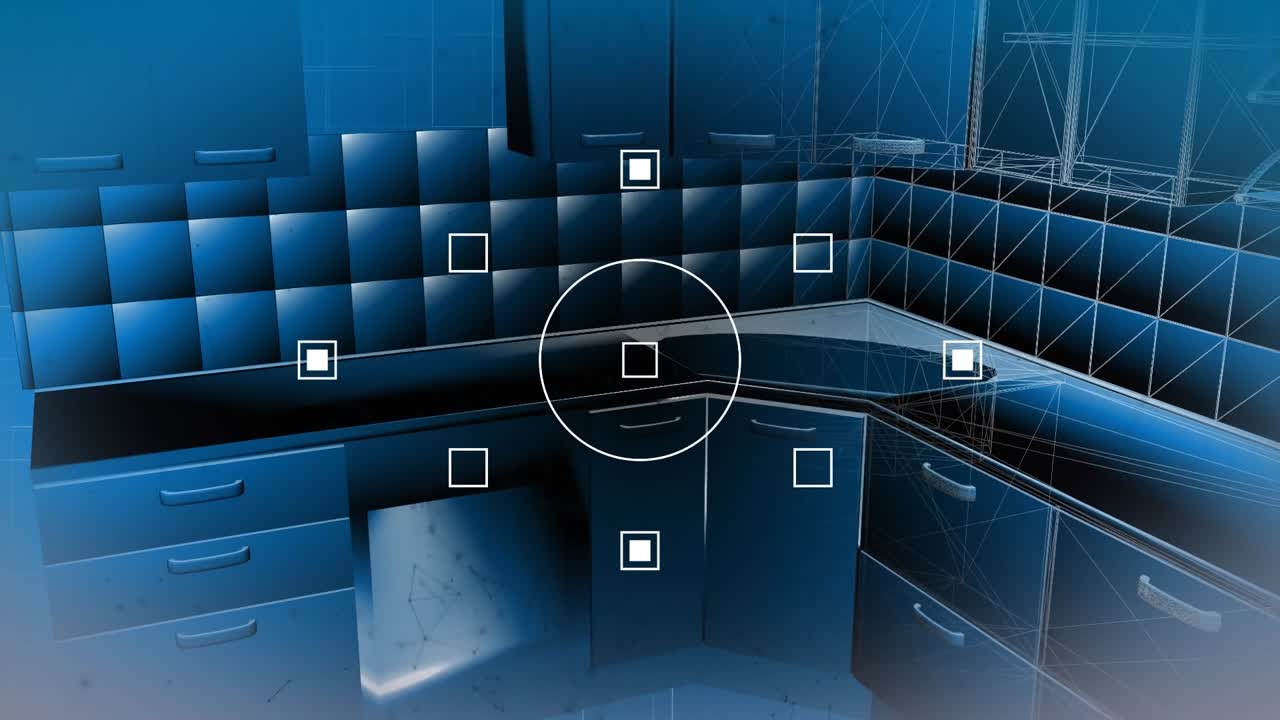 Animation of focus points over kitchen project