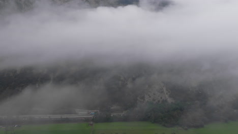 foggy mountain landscape