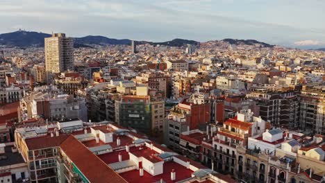 barcelona cityscape aerial view