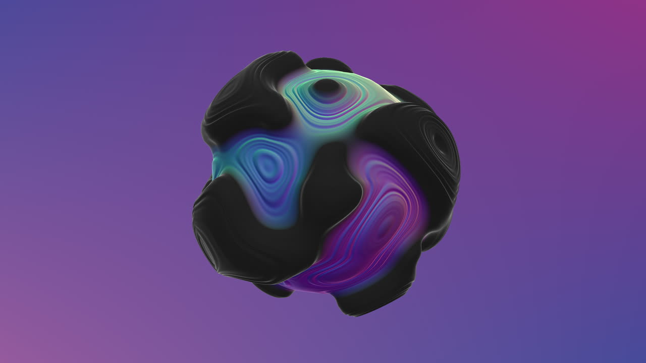 arco iris fantasía neón esfera abstracta en el gradiente de la moda