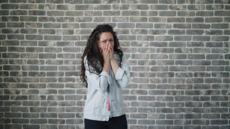 woman looking distressed and scared