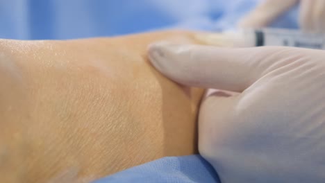 preparing for an intravenous injection
