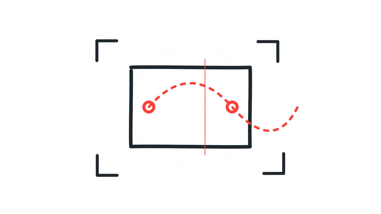 Animated Line Drawing of a Rectangle with Path Markers