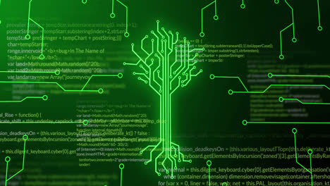 animation of integrated circuit over data processing on digital screen