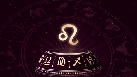 zodiac sign leo and horoscope wheel