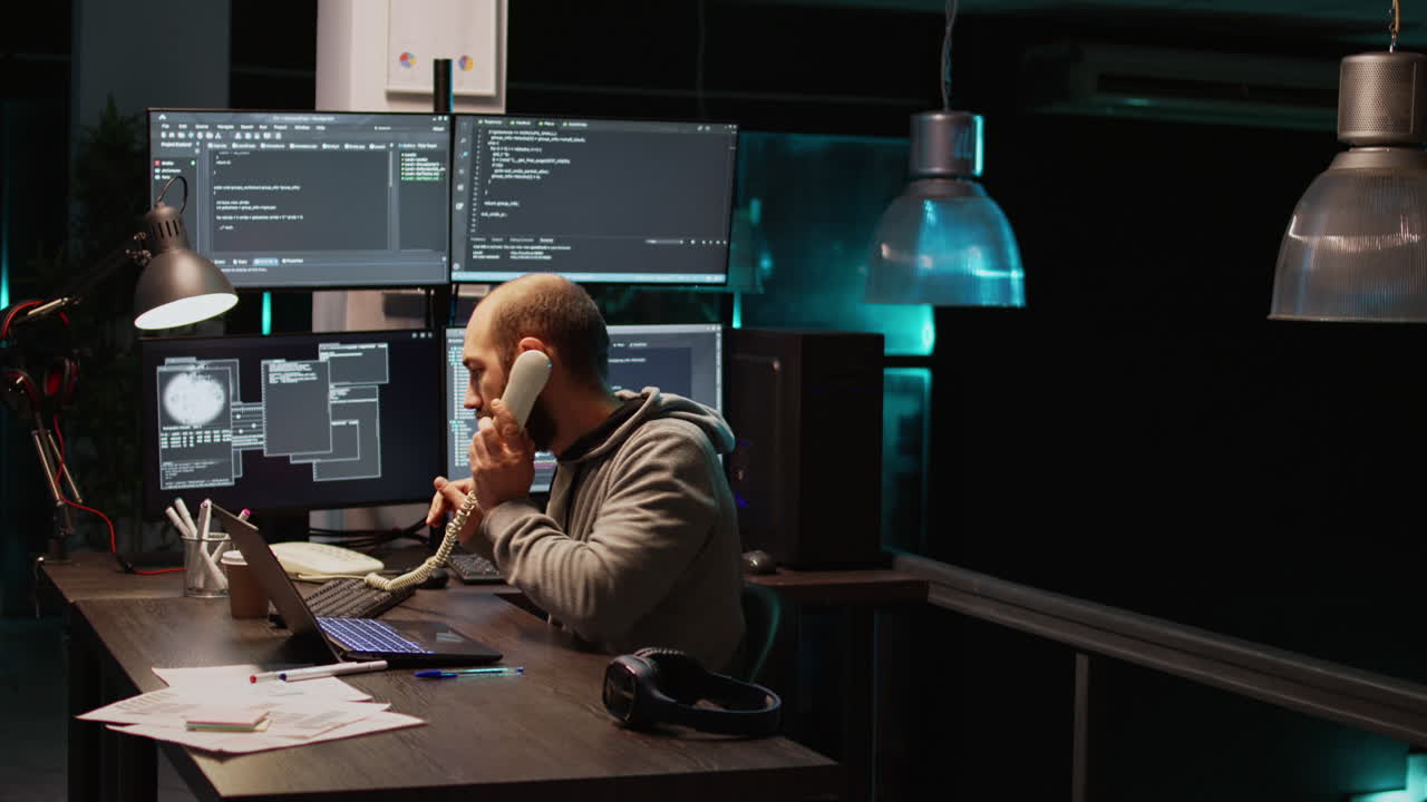 Software Developer Coding at His Desk