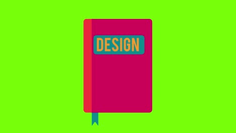 animation of a sketchbook for design in a green screen background