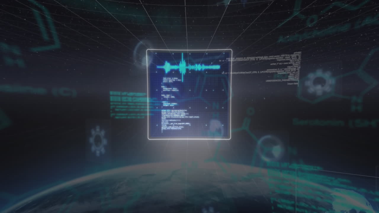 Animation of data processing over globe