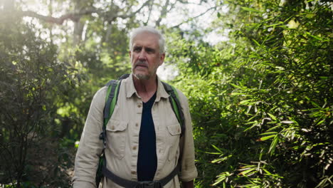 man hiking in nature