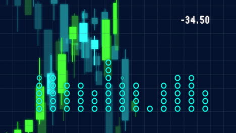 animation of statistics and data processing over dark background