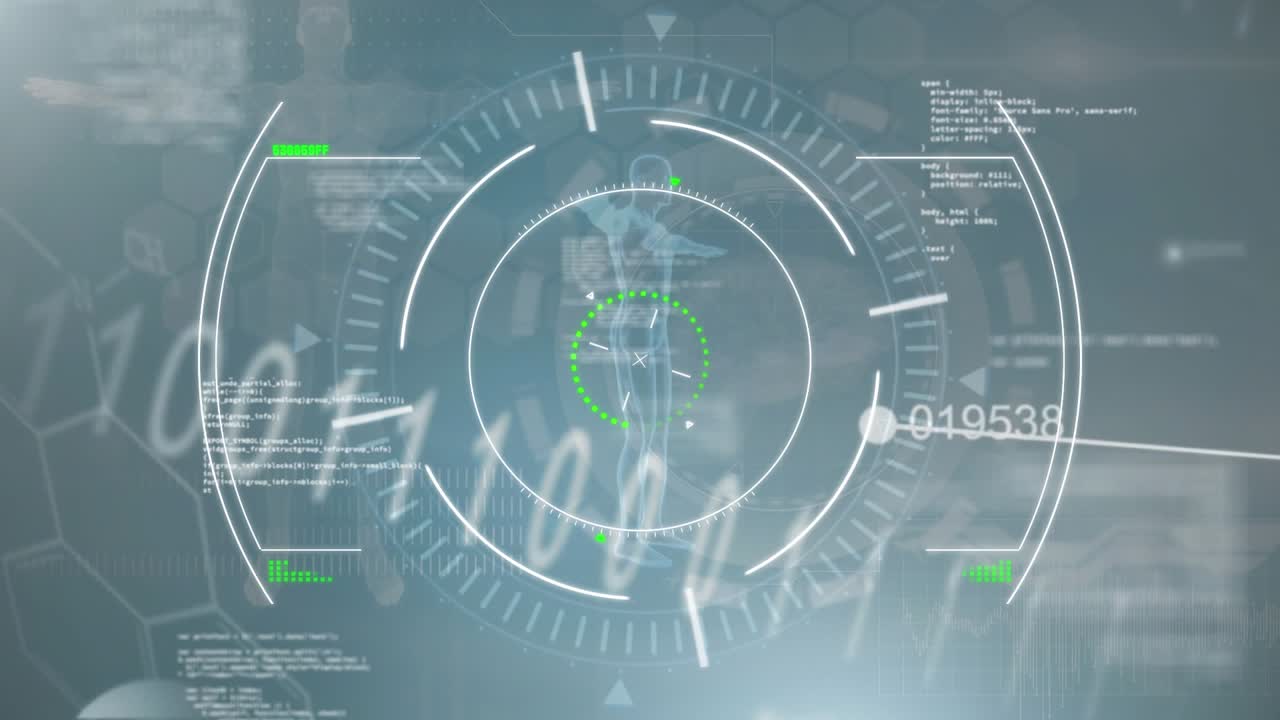 Animation of scientific data processing and dna strand spinning