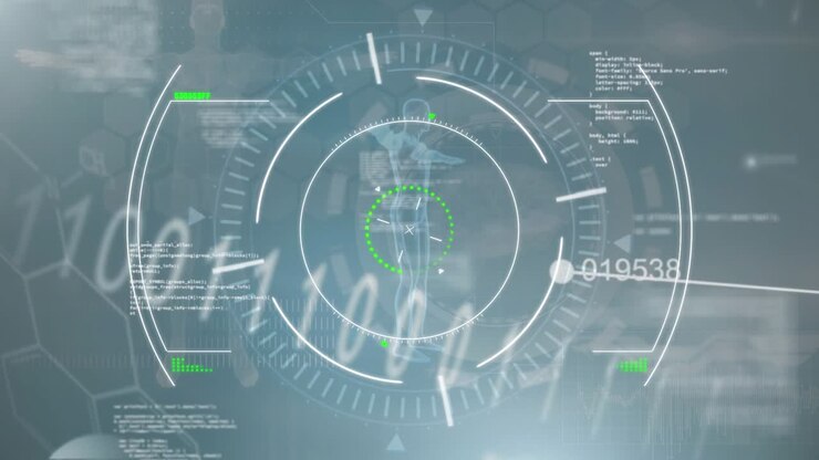 Animation of scientific data processing and dna strand spinning