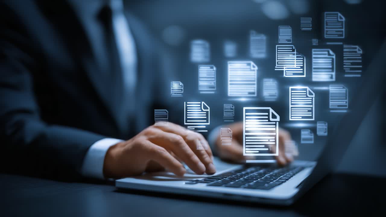 A Business Professional Engaging with Digital Documents: Exploring the Interaction between Technology and Productivity in the Modern Workplace