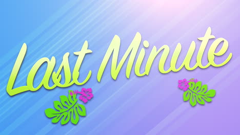 último minuto con flores en textura de degradado púrpura