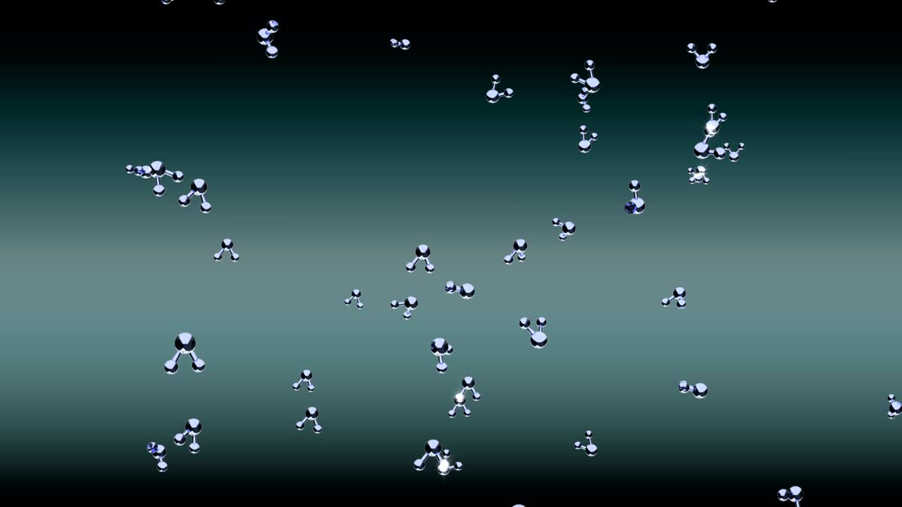 movimiento browniano de las moléculas sin costura. animación de bucle sin costura
