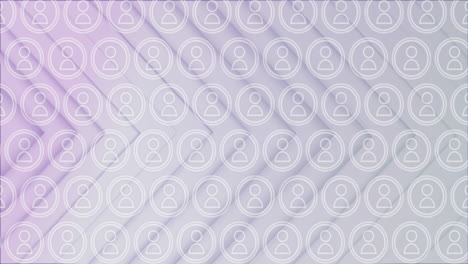 multiple profile icons against triangles on white background