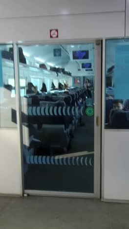 interior of a passenger train.