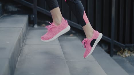 close up of runner in the city