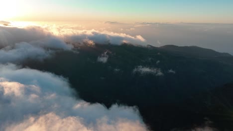 aerial sunrise and cloud movement timelapse in madiera, portugal