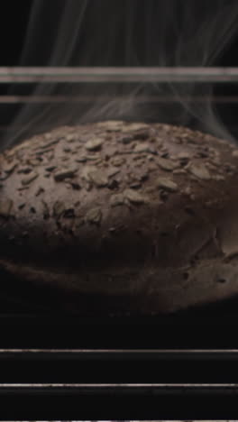 baking a seed-topped bread bun