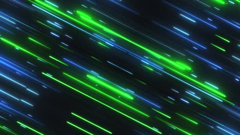 animado aslant rayos de neón azul y verde 4k