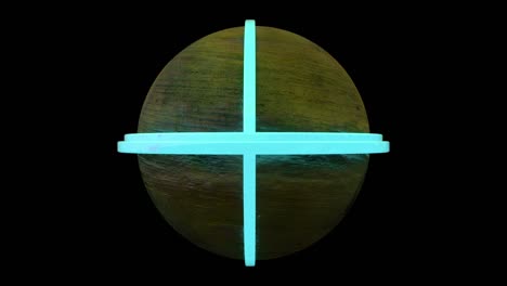 futuristic planet with alpha channel. neon orbits moving around the sphere. seamless pattern.