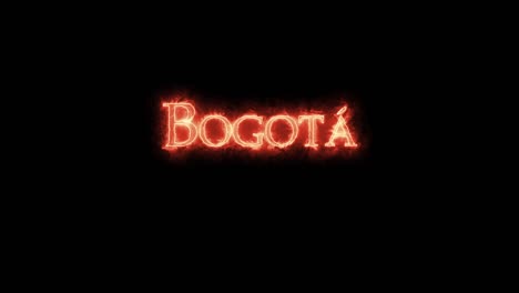 bogota written with fire. loop
