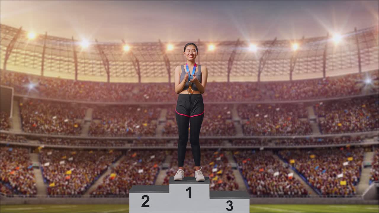 Woman on Winner's Podium